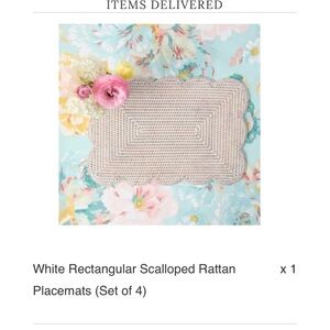 Scalloped Rattan Placemats - Set of 4